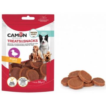 CAMON Recompensă pentru câini Felii Raţă, pentru câini peste 4 luni, 80g