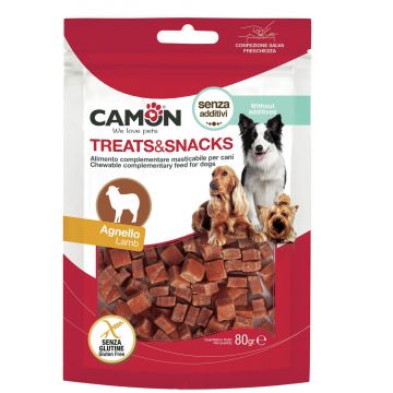 CAMON Recompense câini Cubuleţe de carne de Miel, pentru câini peste 4 luni, 80g