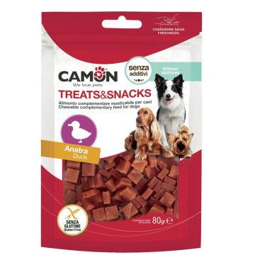 CAMON Recompense câini Cubuleţe de carne de Raţă, pentru câini peste 4 luni, 80g