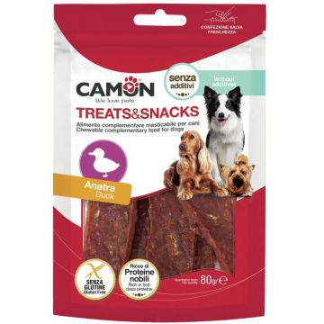 CAMON Recompense câini Fâşii de carne de Raţă, pentru câini peste 4 luni, 80g