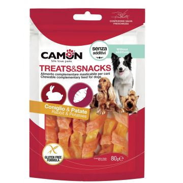 CAMON Recompense câini Iepure şi Cartof Dulce, pentru câini peste 4 luni, 80g