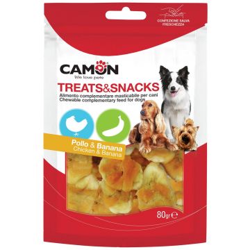 CAMON Recompense câini Pui cu felii de Banană, pentru câini peste 4 luni, 80g