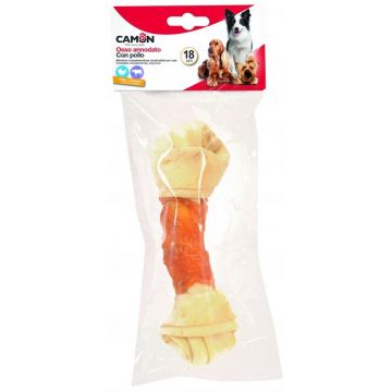 CAMON Recompense pentru câini, în formă de os înnodat,cu Pui şi Vită, 18cm, 120g
