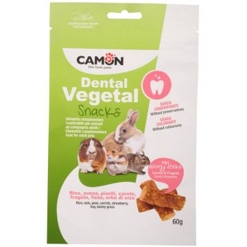 CAMON Recompense pentru rozătoare, Sticks cu aromă de morcovi şi căpşune, 60g