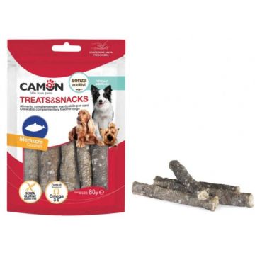 CAMON Snacksuri pentru câini, rulouri din piele de cod 80g