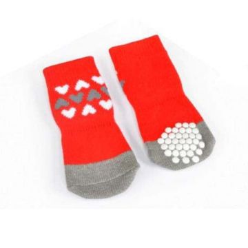 CAMON Şosete pentru câini, cu inimioare, 4 buc.