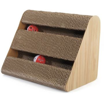 CAMON Suport pentru ascuţit ghearele, din carton, cu 2 mingii, 27x18x21 cm