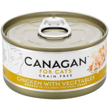 CANAGAN Conservă pentru pisici, cu Pui şi Legume 75g