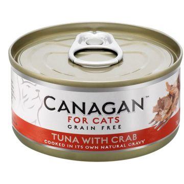 CANAGAN Conservă pentru pisici, cu Ton şi Crab 75g