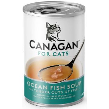 CANAGAN Conservă pentru pisici, supă cu Peşte Oceanic 140g