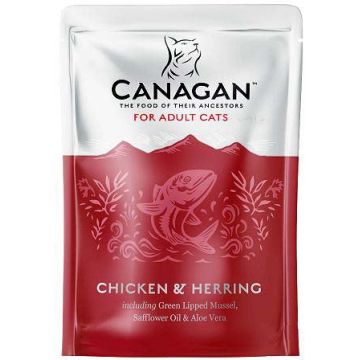 CANAGAN Plic hrană umedă pentru pisici, cu Pui şi Hering 85g