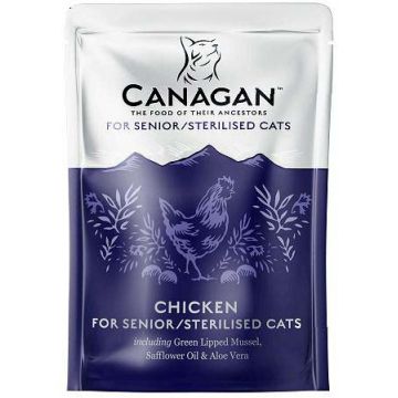 CANAGAN Plic hrană umedă pentru pisici, Senior/Sterilised 85g