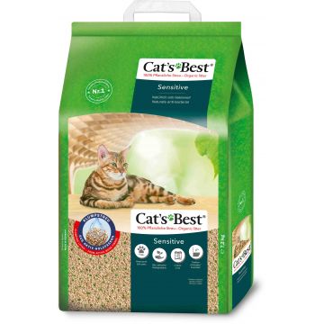 CAT'S BEST Sensitive Aşternut vegetal pentru pisici 20L/7,2kg