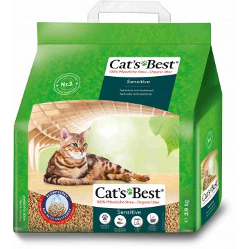 CAT'S BEST Sensitive Aşternut vegetal pentru pisici 8L/2,9kg