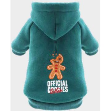 CROCI Hanorac pentru câini cu glugă, COOKIE BITE, ed Crăciun