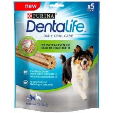 DENTALIFE Recompense pentru câini de talie medie, 5 batoane, 115g