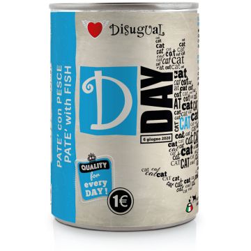 DISUGUAL D-Day Conservă pentru pisici, pate cu peşte 400g
