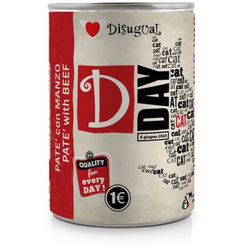 DISUGUAL D-Day Conservă pentru pisici, pate cu vită 400g