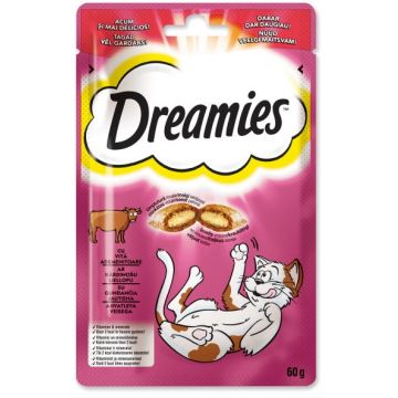 DREAMIES Delicatese pentru pisici, cu Vită 60g