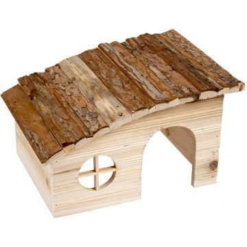 DUVO+ Căsuţă pentru rozătoare, acoperiş înclinat, lemn, 31x23x18cm