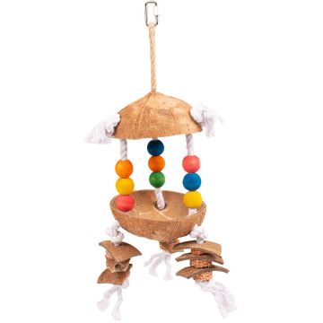 DUVO+ Jucărie pentru păsări Cocos şi bile colorate, 15x15x29cm