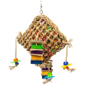 DUVO Jucărie pentru păsări Năvod din iarbă de mare şi hârtie, 43x28x10cm