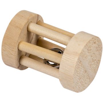 DUVO+ Jucărie pentru rozătoare Roată lemn, cu clopoţel, 3,5x5cm
