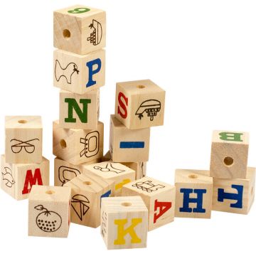 DUVO+ Jucărie pentru rozătoare Smart Cubes, lemn, 18 bucăţi