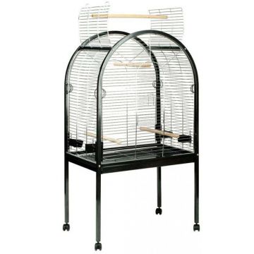 DUVO+ Volieră Pearl pentru papagali, Negru 90x55x155cm