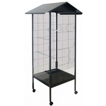 DUVO+ Volieră Veronica pentru păsări mici, Gri 54X54X161cm