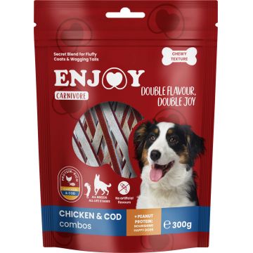 ENJOY Recompense pentru câini CARNIVORE, Sendviş  de pui&cod