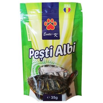 EXOTIC-K Hrană pentru câini, pisici, broscuţe, Peşti Albi Liofilizaţi 35g