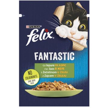FELIX Fantastic Plic hrană umedă pentru pisici, cu Iepure 85g