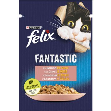 FELIX Fantastic Plic hrană umedă pentru pisici, cu Somon 85g