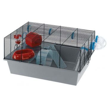 FERPLAST Cuşcă MILOS Large Black pentru hamsteri şi şoricei 58x38x30,5cm