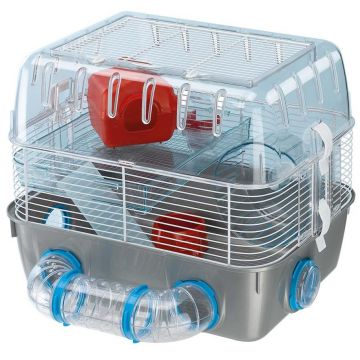 FERPLAST Cuşcă pentru hamsteri COMBI 1 FUN cu etaj 40,5x29,5x32,5cm