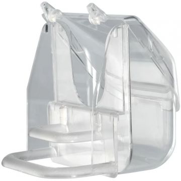 FERPLAST Hrănitor pentru păsări mici PRETTY transparent 9x9x9cm