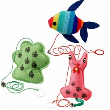 FERPLAST Jucărie pentru pisici, pluş, 10x14cm, diverse modele şi culori