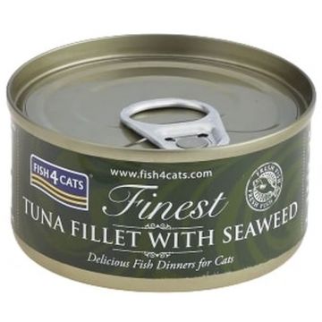 FISH4CATS Finest Conservă pentru pisici, cu file de Ton şi Alge marine 70g