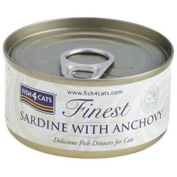 FISH4CATS Finest Conservă pentru pisici, cu Sardine şi Anşoa 70g