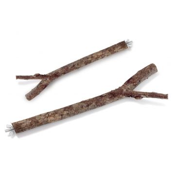 FLAMINGO Băţ Y din lemn natural, pentru colivie păsări, 30cm