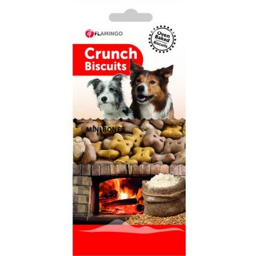 FLAMINGO Biscuiţi pentru câini Crunch, în formă de Oase mici 500g