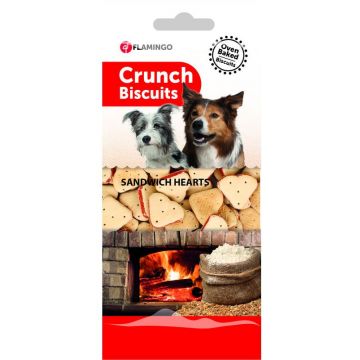 FLAMINGO Biscuiţi pentru câini Crunch Sandwich Inimă 500g
