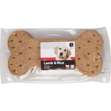 FLAMINGO Biscuiţi pentru câini, formă Os, cu Miel şi Orez, Large 17cm, 2 bucăţi