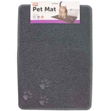 FLAMINGO Covoraş pentru pisici, pentru aşezat lângă litieră 60x40cm, Gri