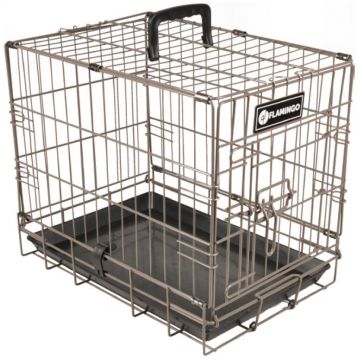 FLAMINGO Cuşcă EBO Taupe pentru câini, metal