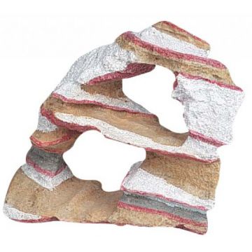 FLAMINGO Decoraţiuni pentru acvariu Piatră Curcubeu 2 găuri 14x6x12,5cm