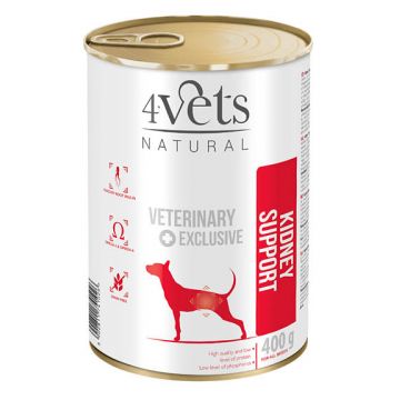 Dieta veterinara pentru caini Kidney Support 4Vets Natural, 400g