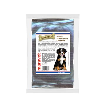 Dog snack - filled stars - chicken x12 buc