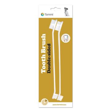 Periuta de dinti cu doua capete pentru caini